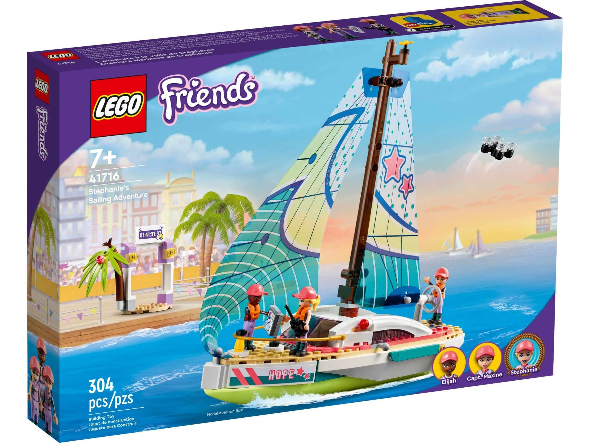 LEGO 41702 Friends La Péniche, Jouet Bateau pour Enfants dès 7 Ans