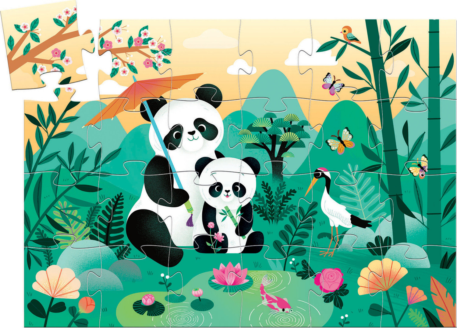Djeco Djeco - Puzzle silhouette 24 - Léo le panda