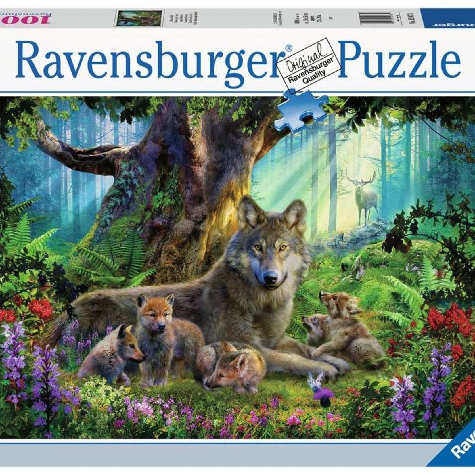 Ravensburger Ravensburger 1000 - Famille de loups dans la forêt