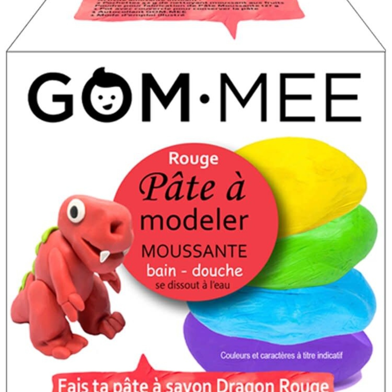 GOM-MEE GOM-MEE - Pâte à modeler moussante - Dragon Rouge