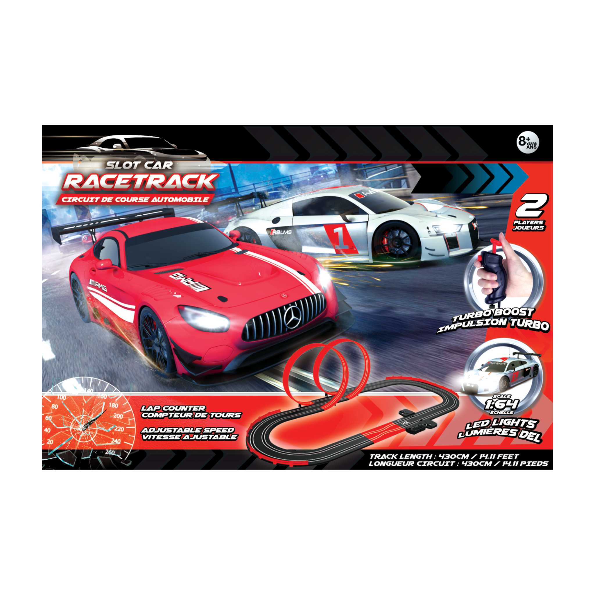 Circuits automobiles - voiture scalextric rouge