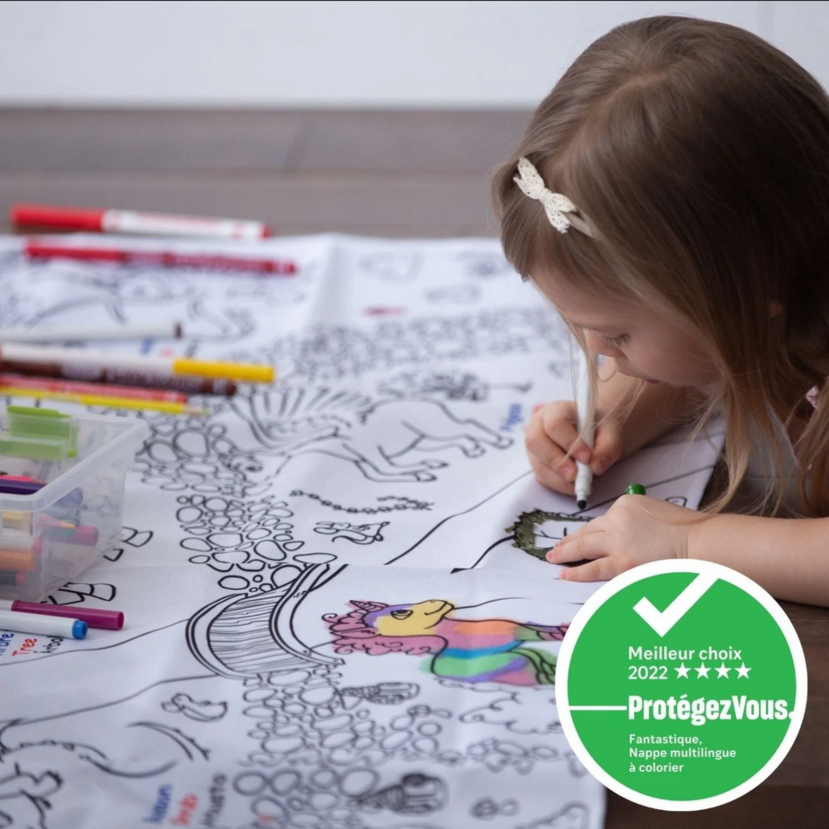 Jeka : nappe à colorier pour enfants x4 - 100% Ecoresponsable -  Mer(e)veilleuse