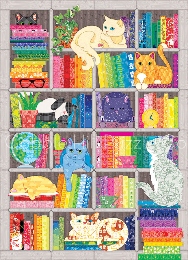 Cobble Hill Cobble Hill 1000: Rainbow Cat Quilt