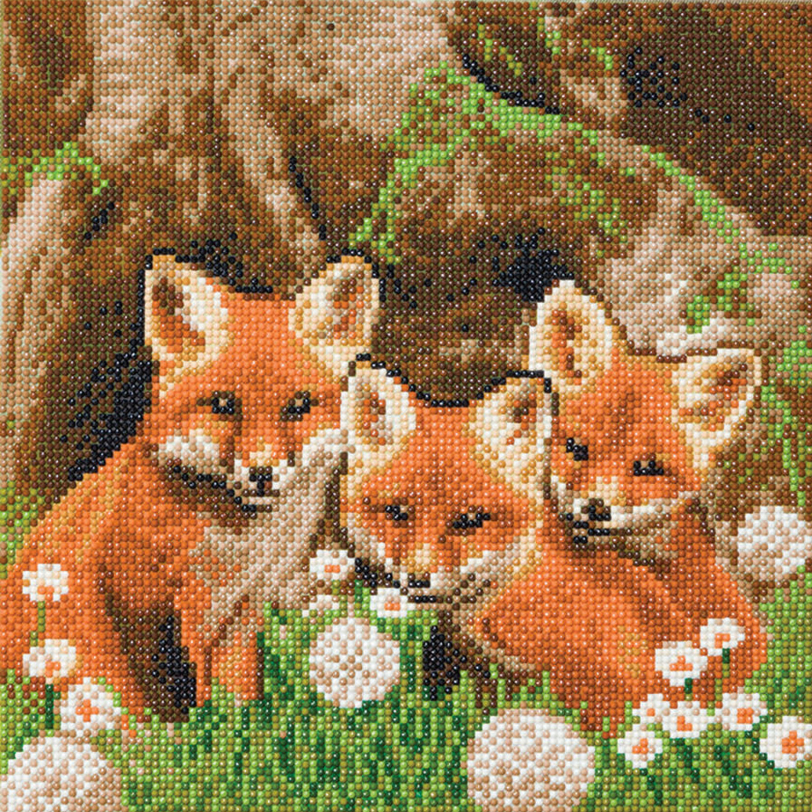 Craft Buddy Tableau à diamanter 30 x 30 cm  Fox Cubs