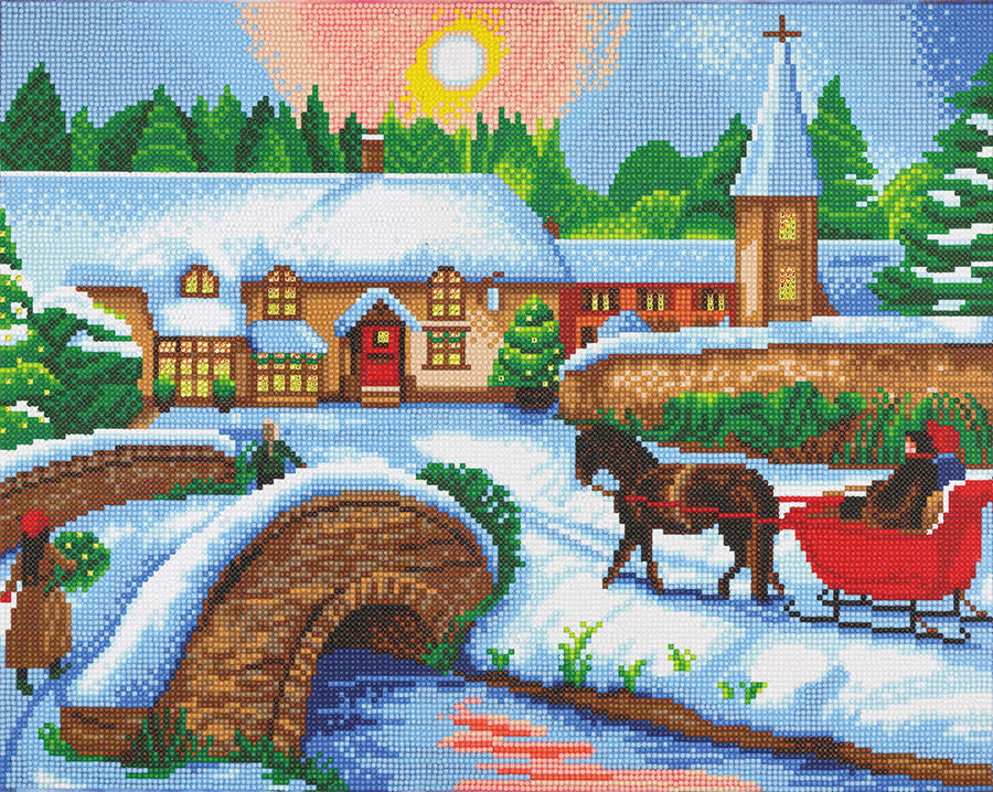 Craft Buddy Craft Buddy - Crystal Art - Winter Village (40 x 50 cm)