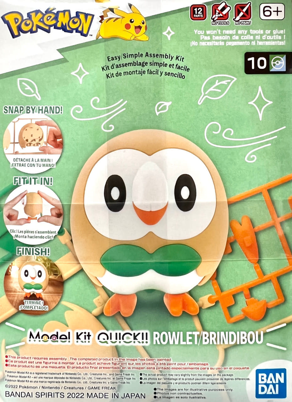 Bandai Bandai - Pokémon Model Kit QUICK!! #10 - Rowlet/Brindibou