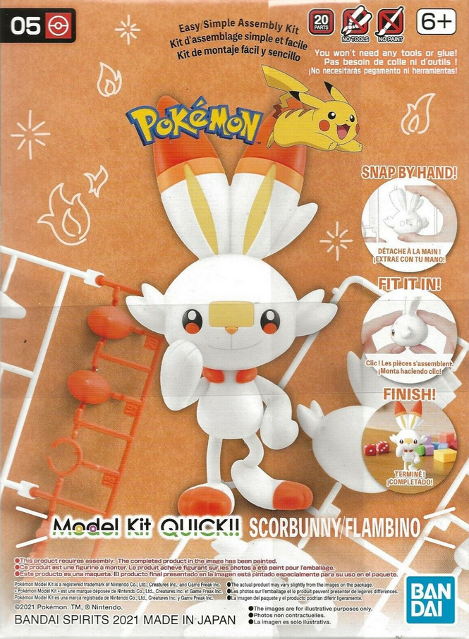 Bandai Bandai - Pokémon Model Kit QUICK!! #05 - Scorbunny/Flambino