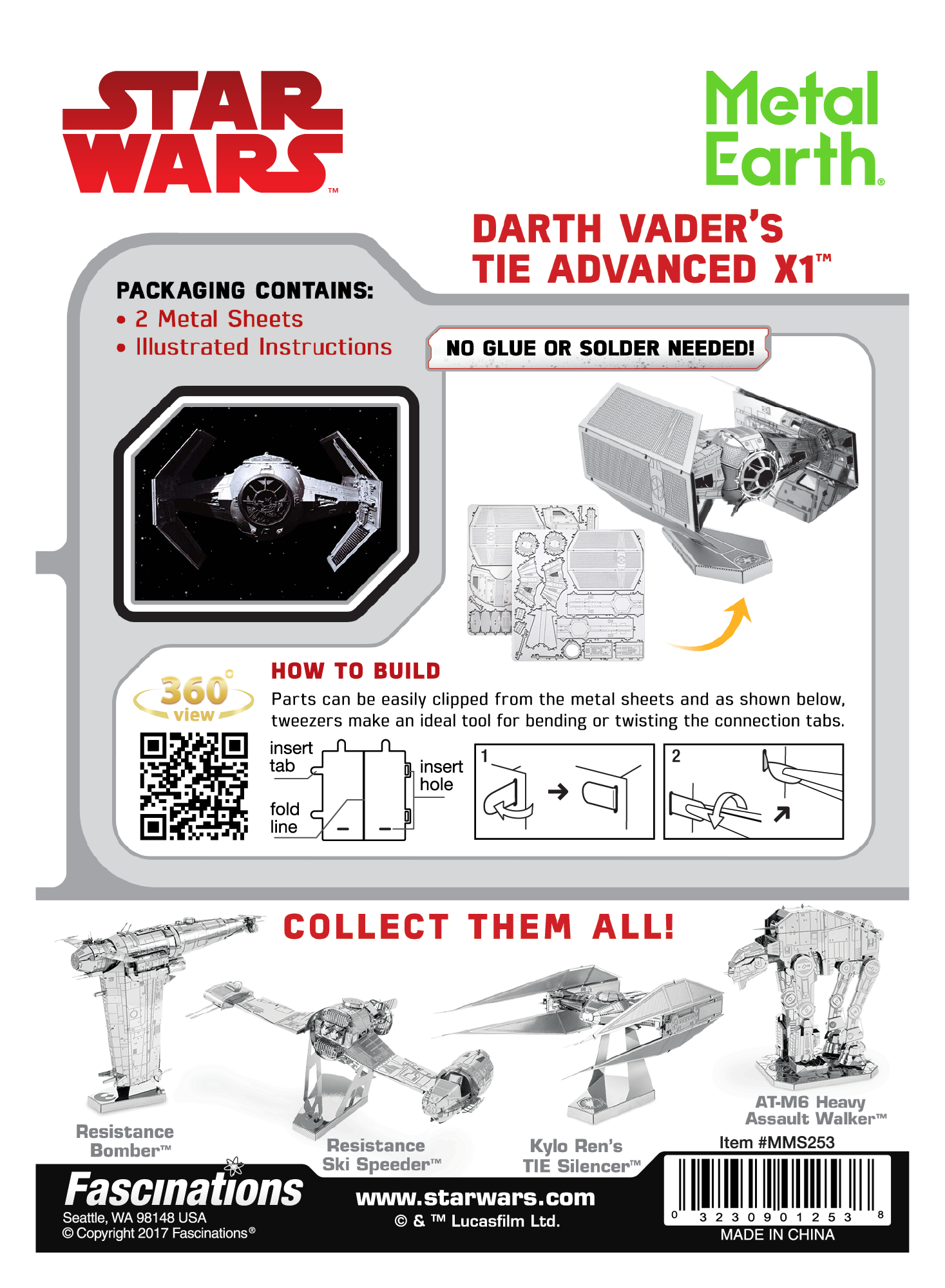 Metal Earth Metal Earth - Star Wars : Darth Vader's Tie Fighter
