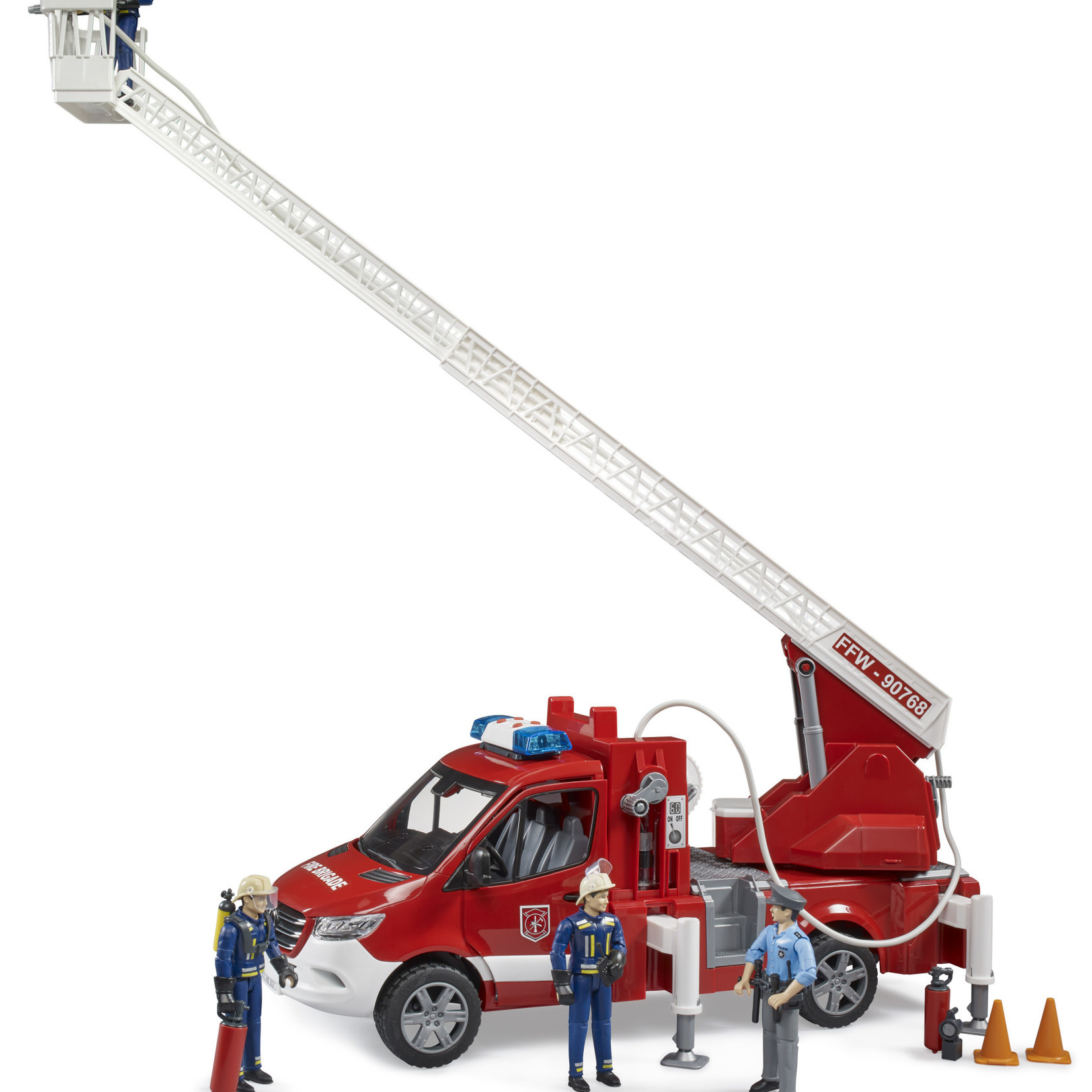 Bruder Bruder 02673 - Camion pompier Mercedes Benz Sprinter  avec échelle, pompe à eau et module son et lumière