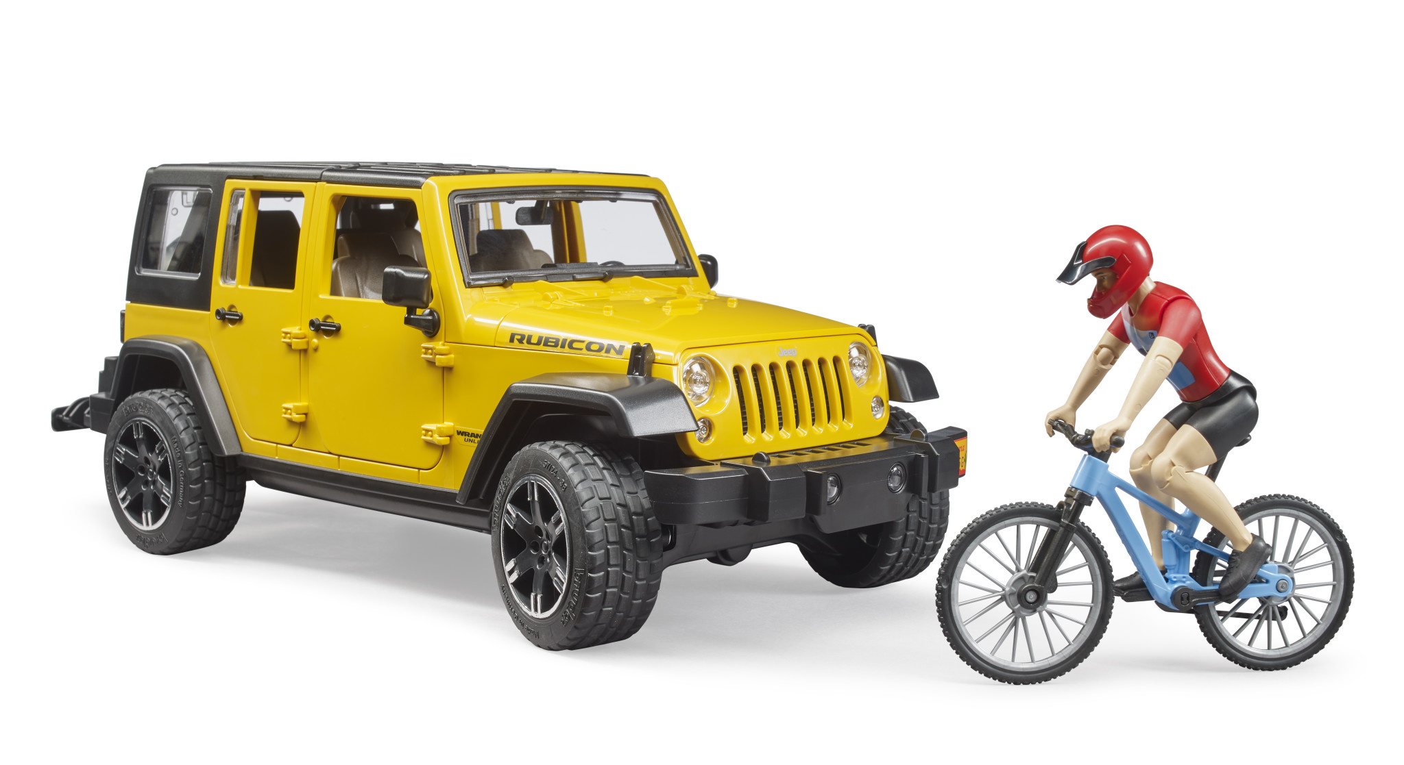 Bruder Bruder 02543 - Jeep Wrangler avec vélo tout-terrain et cycliste