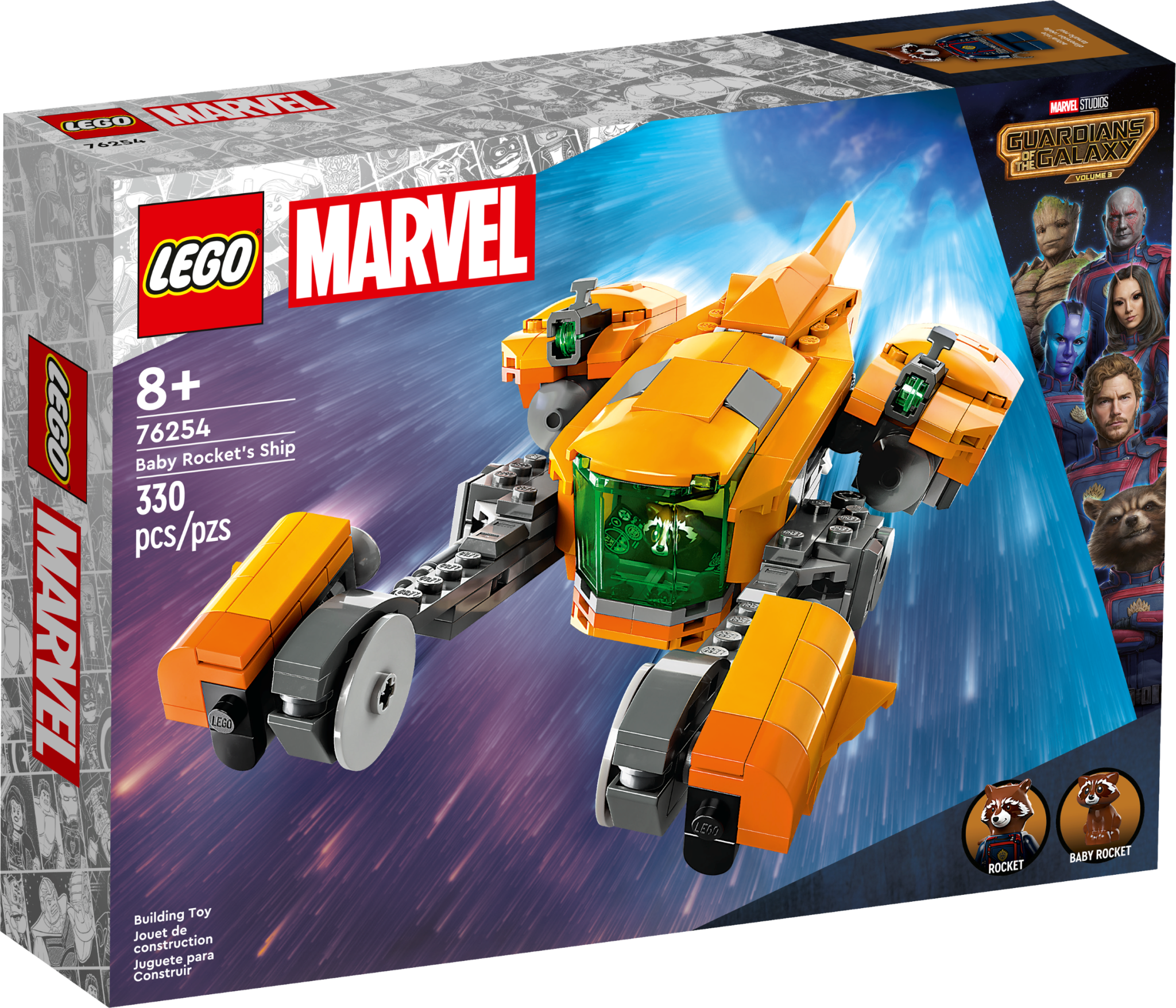 LEGO Marvel 76243 L'Armure Robot de Rocket, Figurine Gardiens de