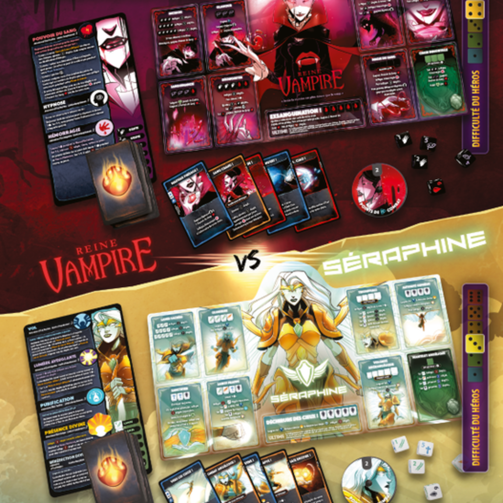 Lucky Duck Games Dice Throne Saison 2 - Combat 4 : Séraphine VS Reine Vampire