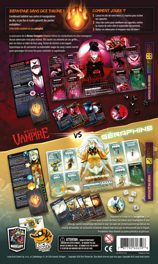 Lucky Duck Games Dice Throne Saison 2 - Combat 4 : Séraphine VS Reine Vampire