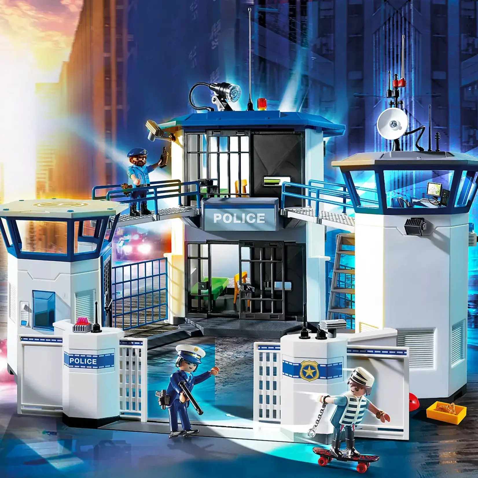 Playmobil 6919 Commissariat de Police avec Prison- City Action- Les  policiers - City Action Les policiers : : Jeux et Jouets