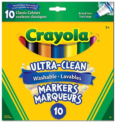 Crayola Crayola 10 marqueurs lavables - Couleurs classiques