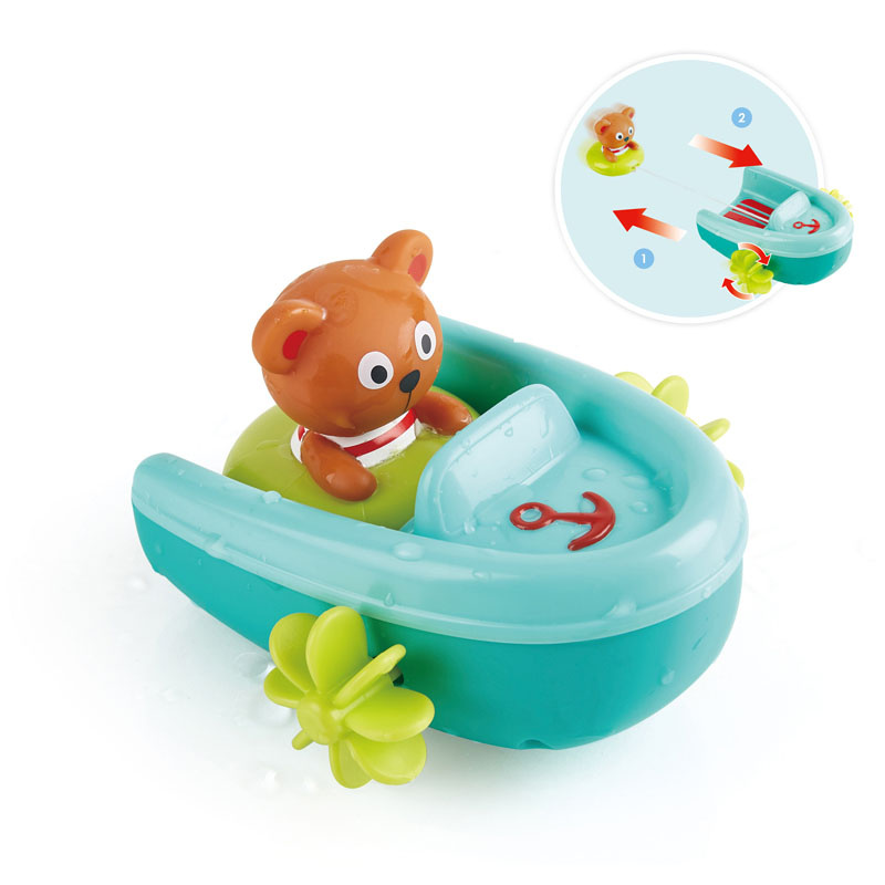 Hape Hape- bateau avec ourson. jouet de bain
