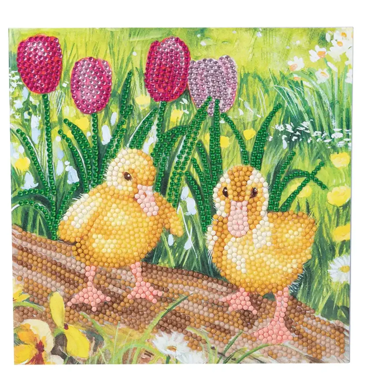 Craft Buddy Crystal Art Carte Kit Spring Chicks