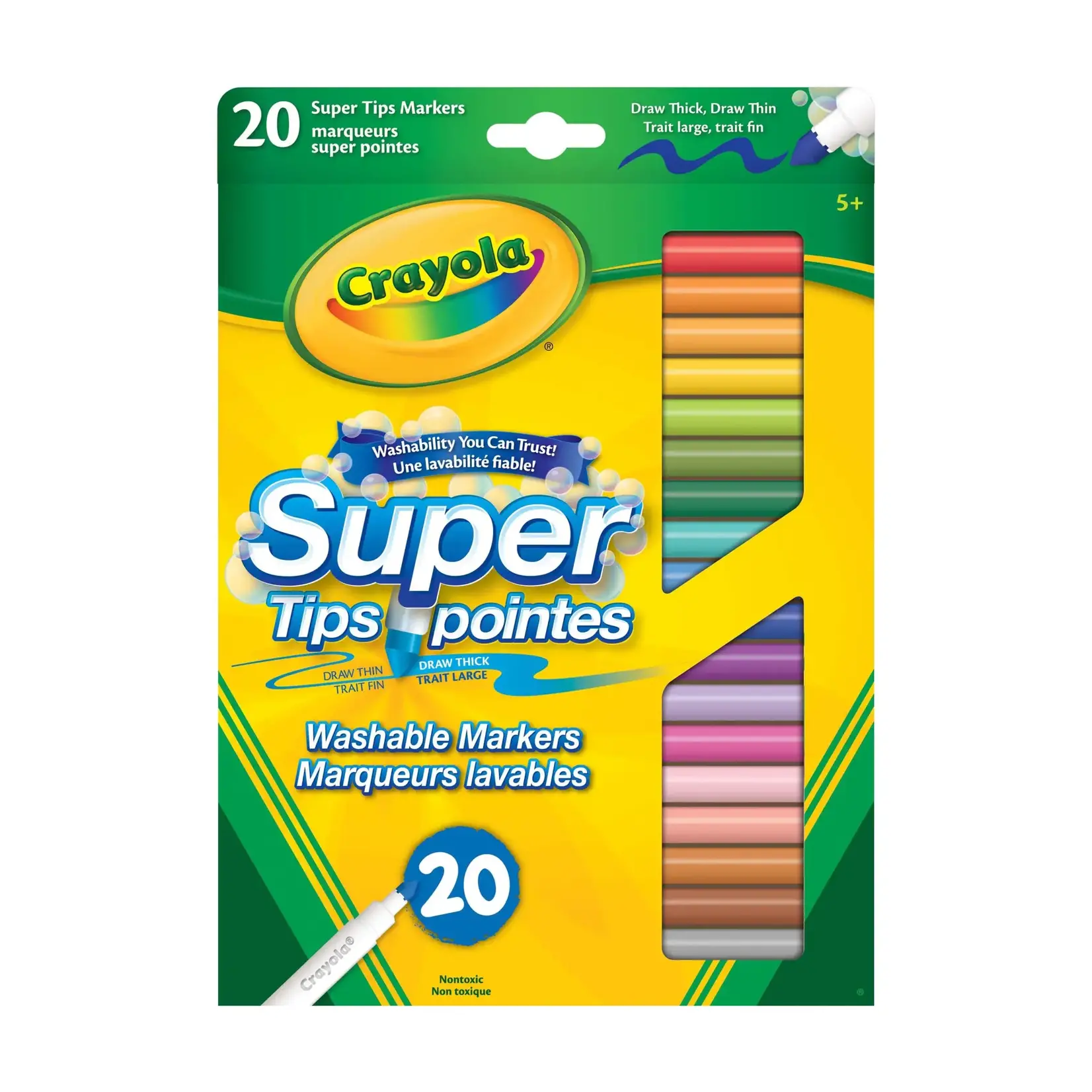 Crayola Crayola- 20 marqueurs lavable à trait fin