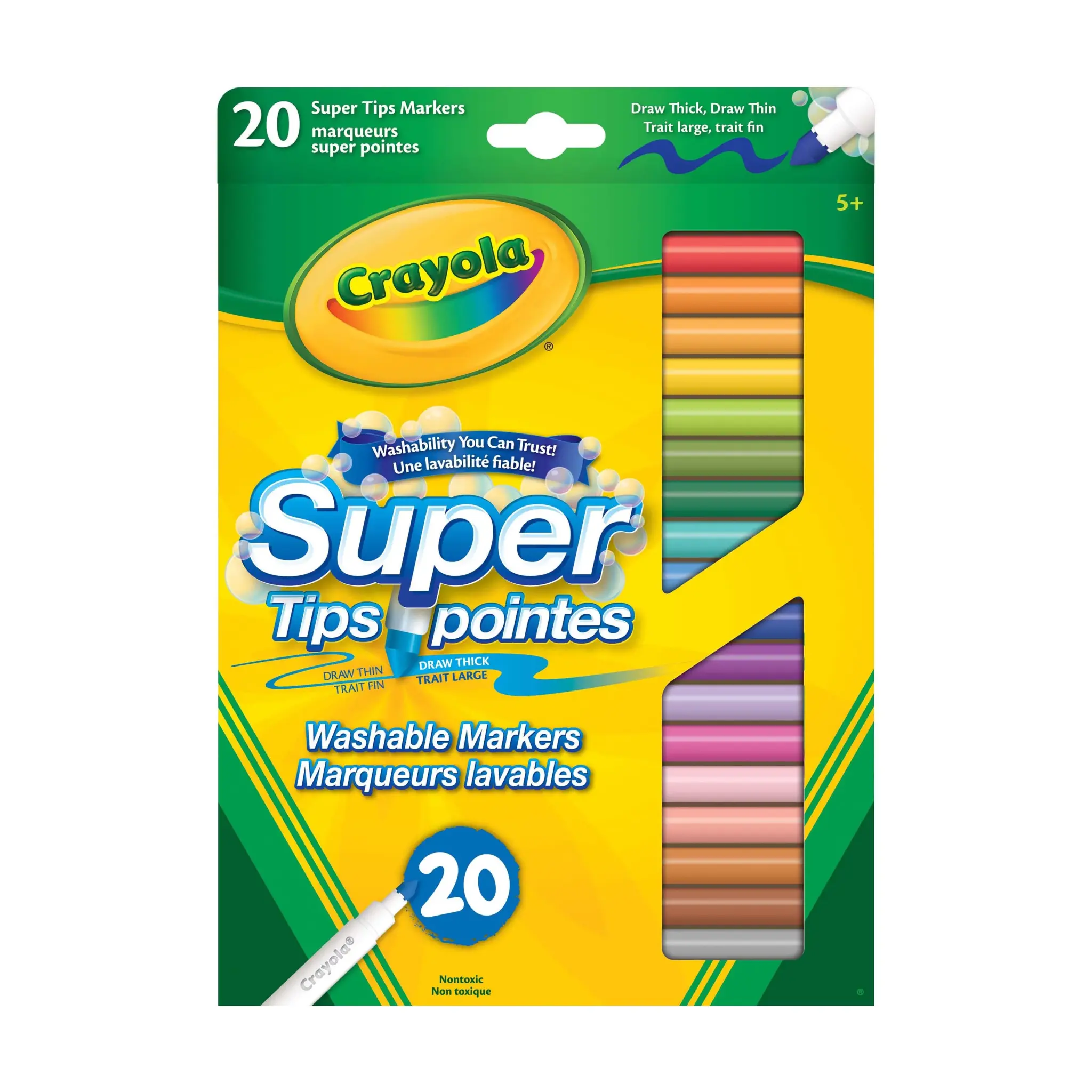Crayola Crayola- 20 marqueurs lavable à trait fin