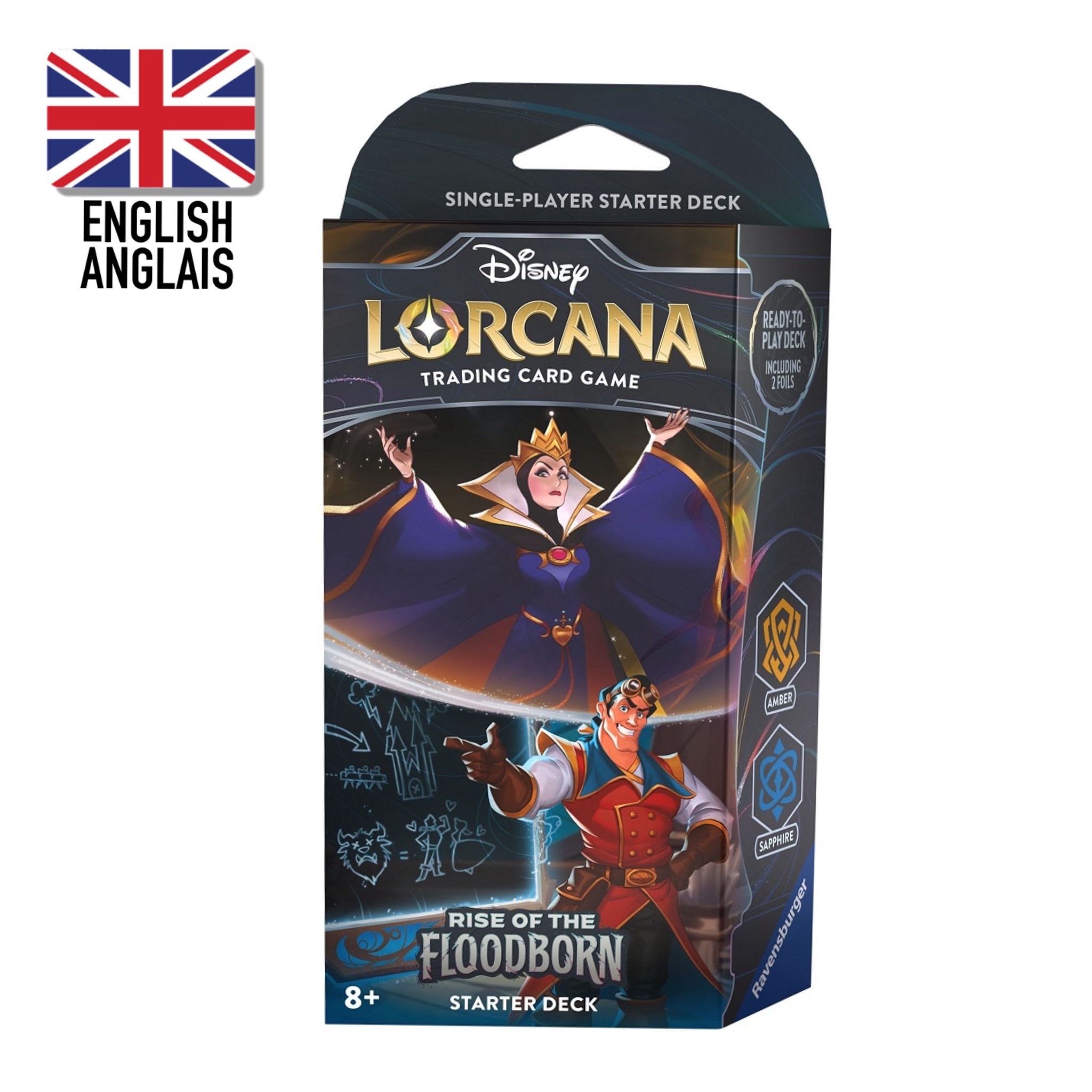 Ravensburger Disney Lorcana -Rise of the Floodborn -  Starter Deck  (Amber & Sapphire)