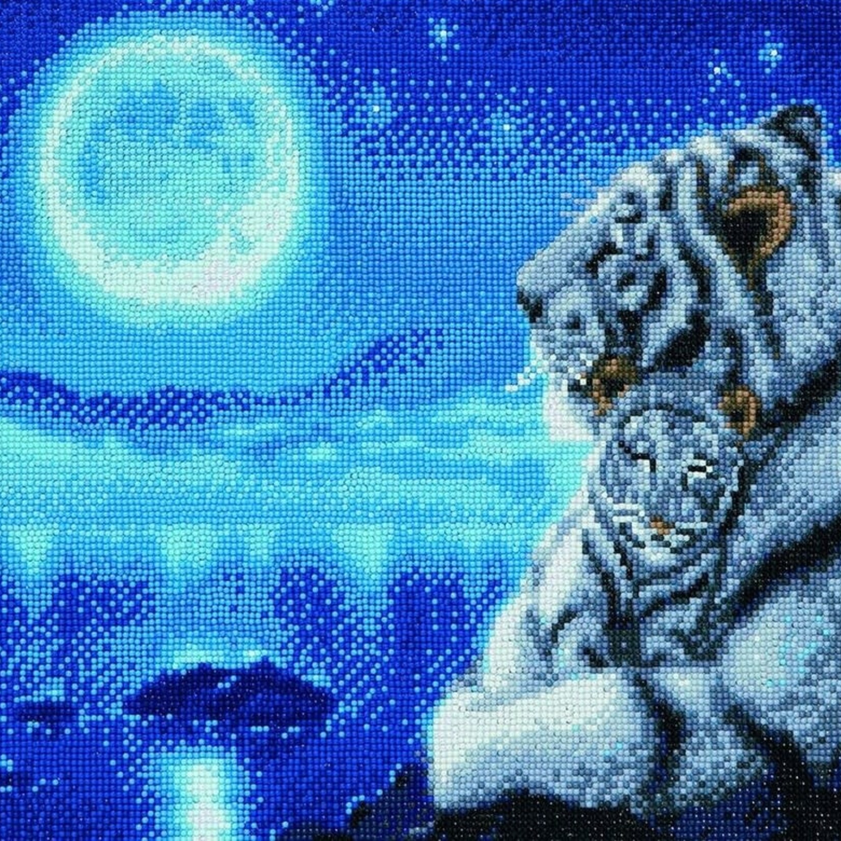 Craft Buddy Craft Buddy - Crystal Art - Lullaby White Tigers (40 x 50 cm)