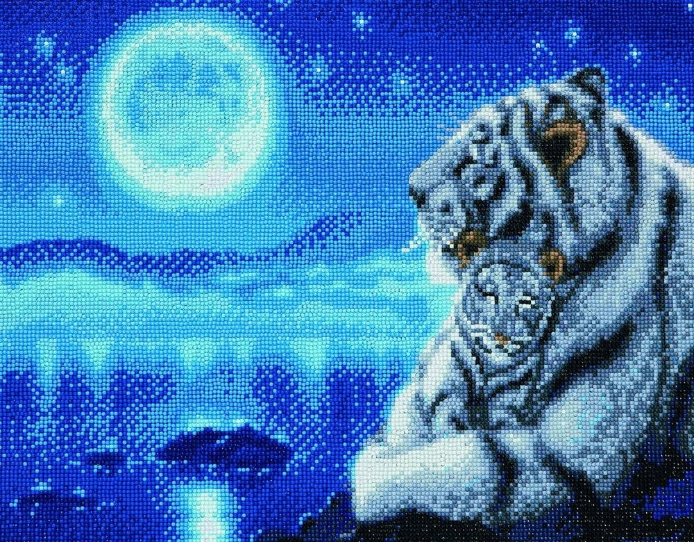 Craft Buddy Craft Buddy - Crystal Art - Lullaby White Tigers (40 x 50 cm)