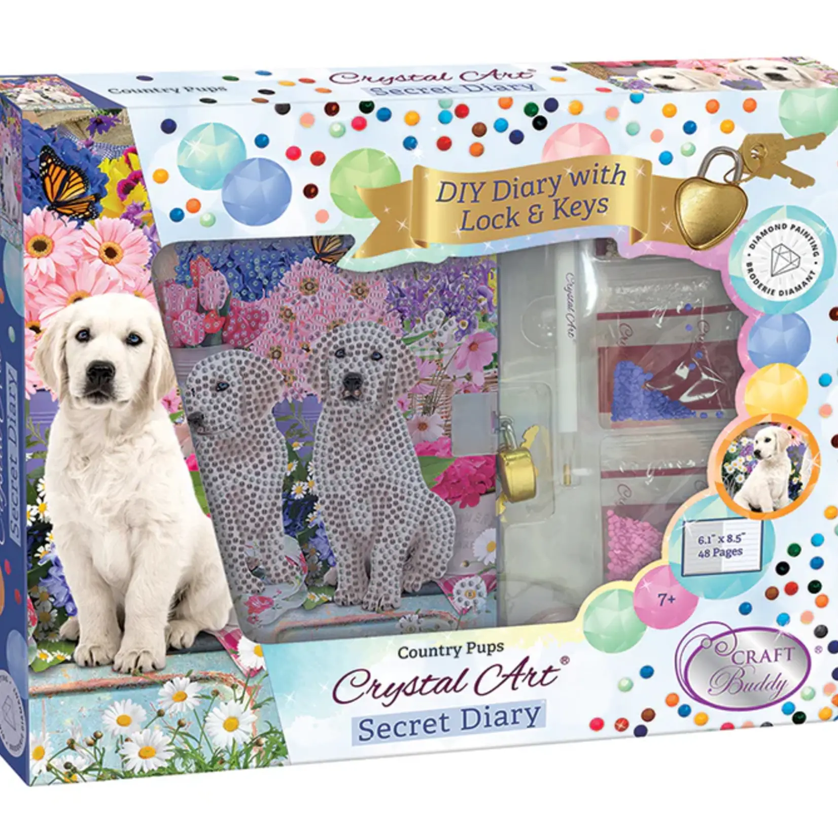 Craft Buddy Craft Buddy Carnet Secret à diamante - Country Pups
