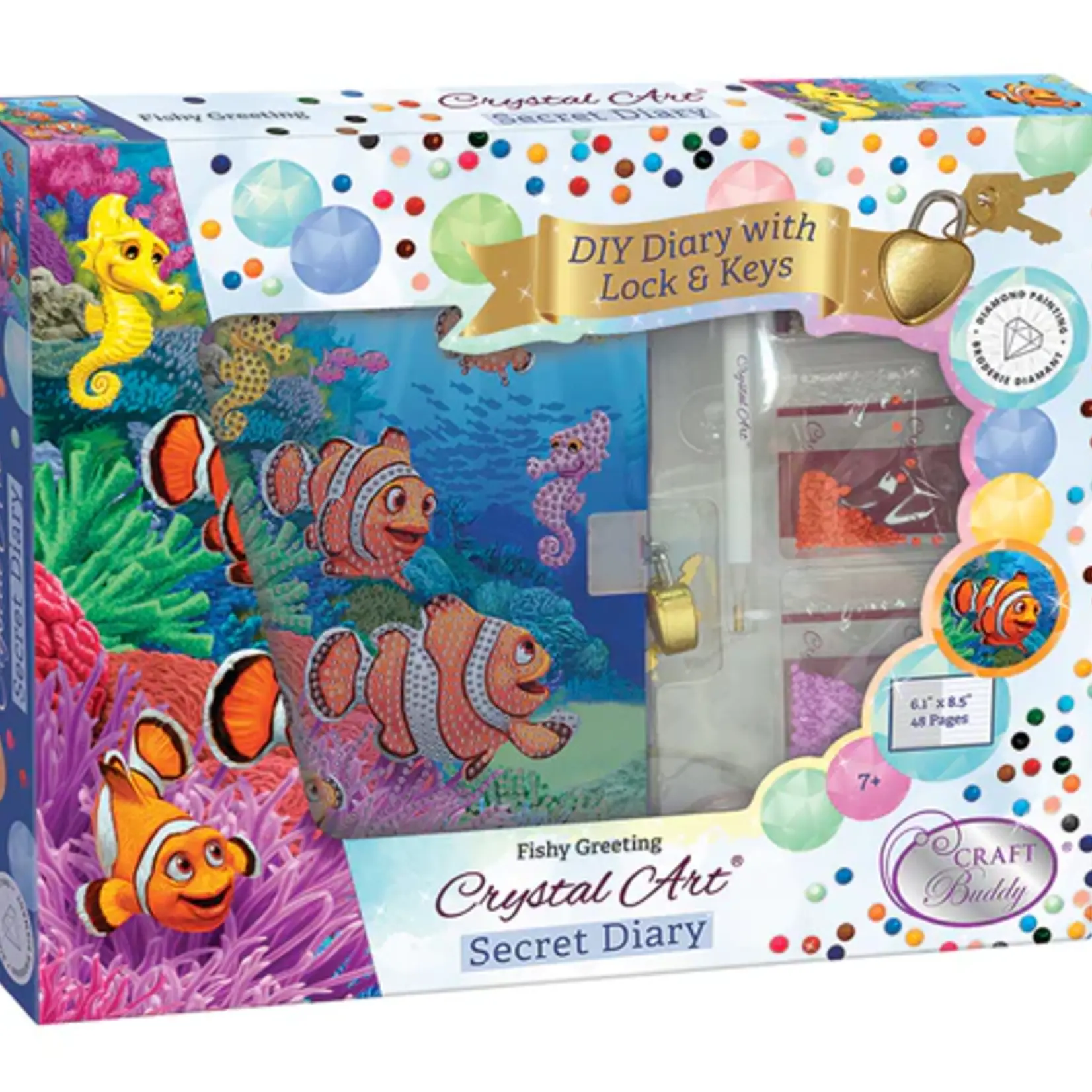 Craft Buddy *****Craft Buddy Carnet Secret à diamante - Fishy Greeting