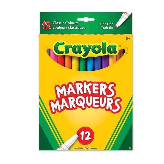 Crayola Crayola - Marqueurs pointes fines 12pqt