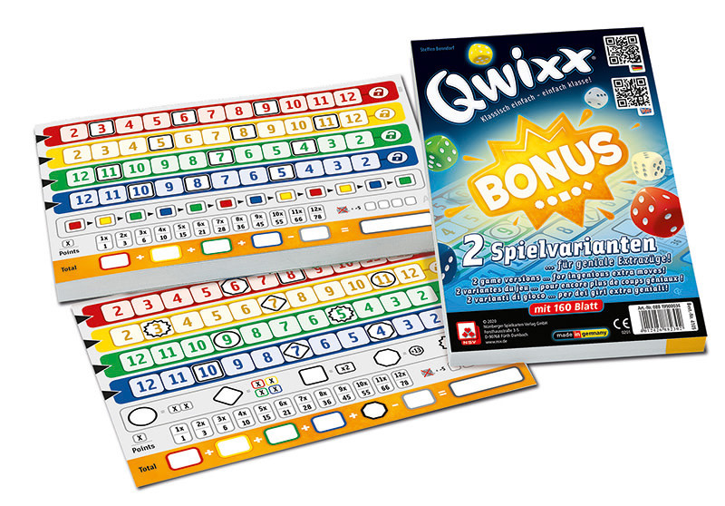 Gigamic Qwixx - Feuille de pointage avec Bonus