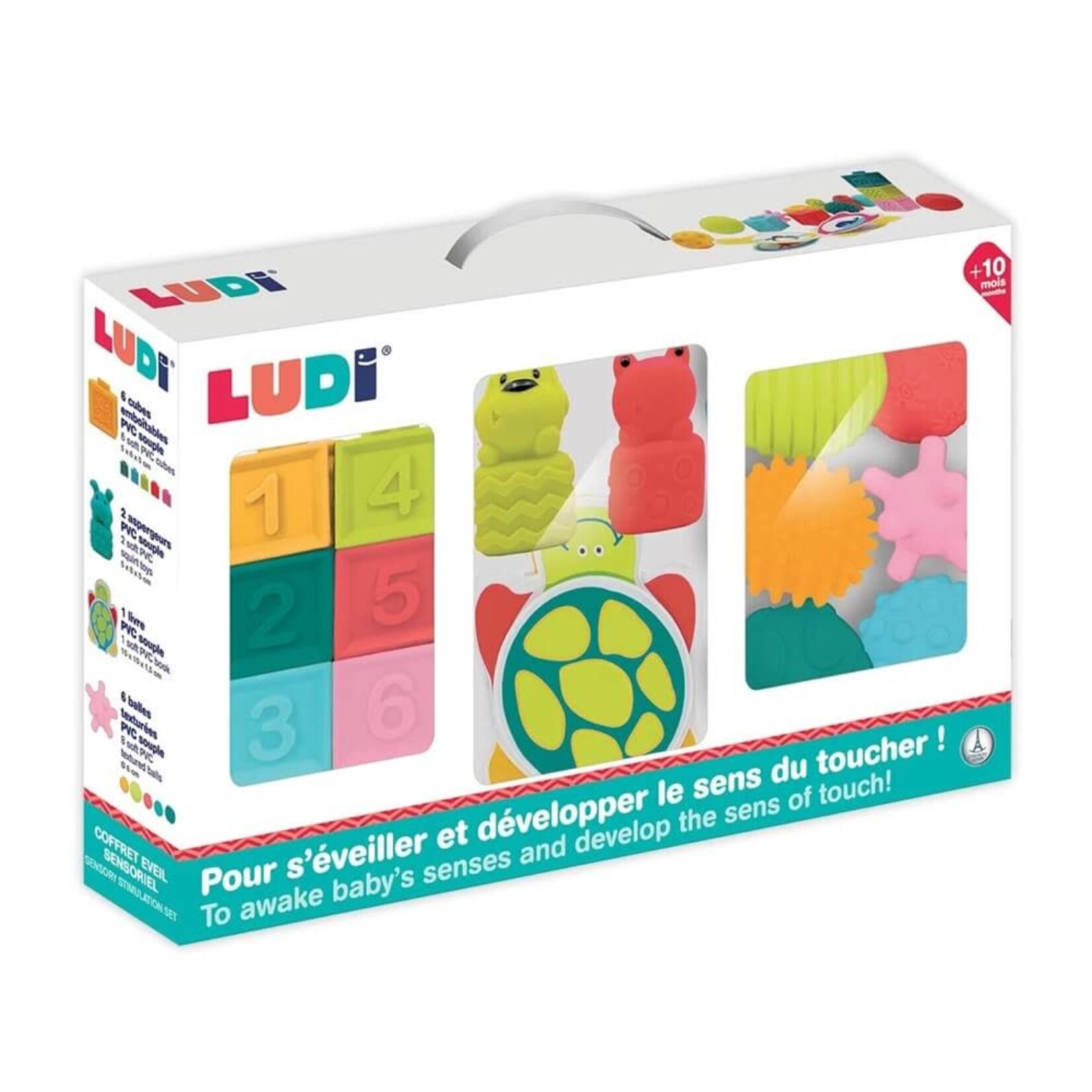 LUDI Ludi Coffret d'éveil  Pour s'éveiller et développer le sens du toucher!