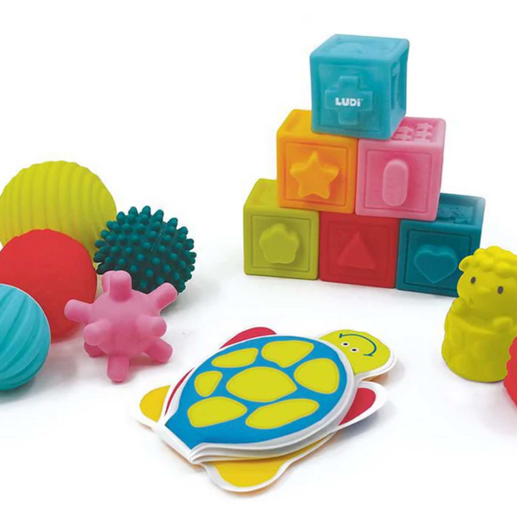 LUDI Ludi Coffret d'éveil  Pour s'éveiller et développer le sens du toucher!