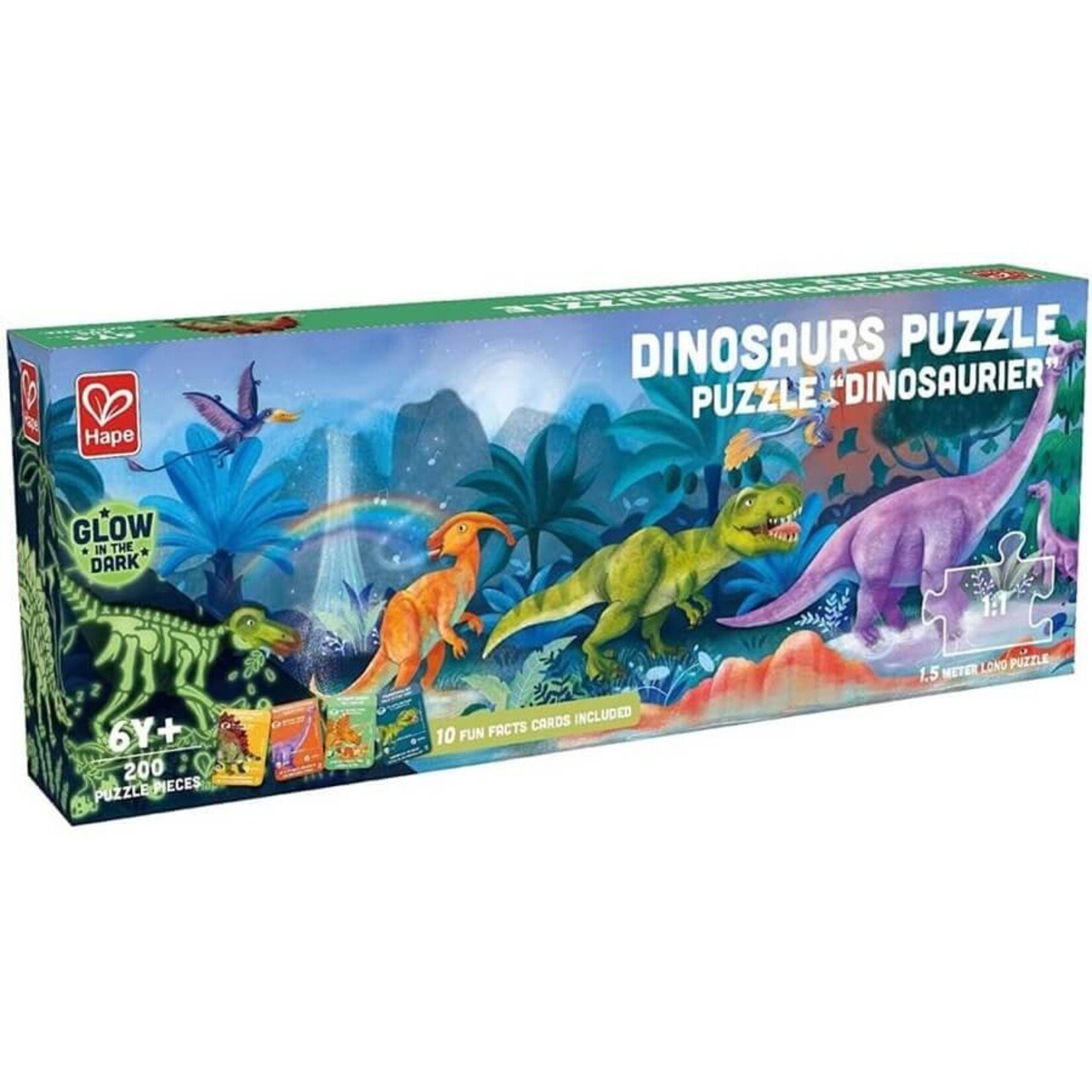 Hape Hape Puzzle 210 pcs les dinosaures  brille dans le noir