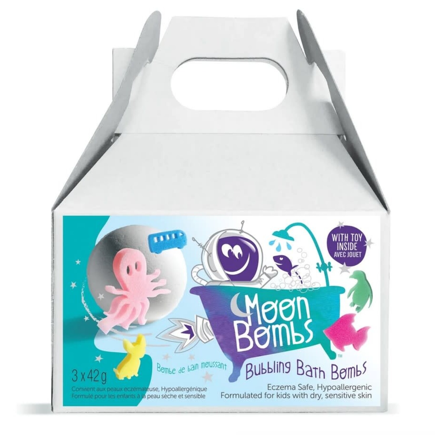 Loot Toy Moon Bombs - Bombe de bain moussante avec jouet Eczema Safe