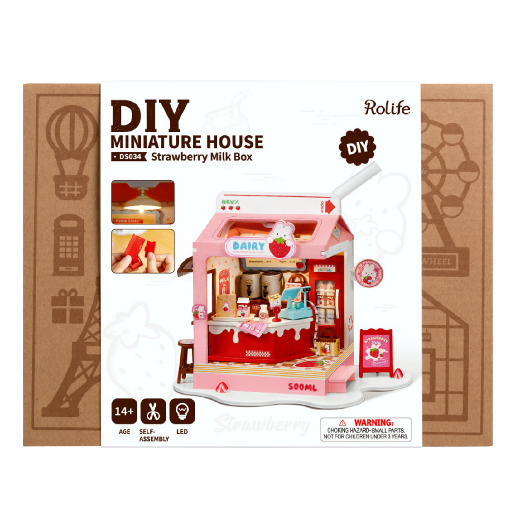 rolife Rolife - DIY Miniature House - Strawberry Milk Box