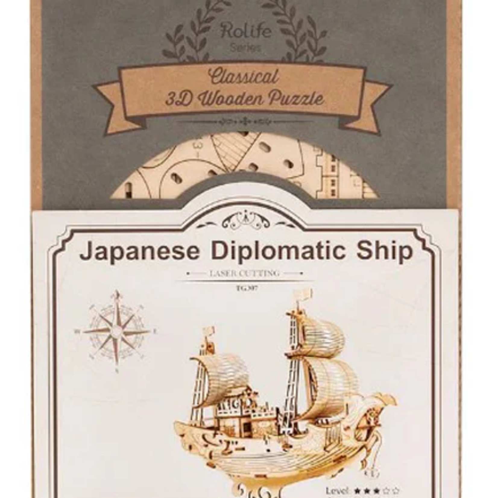 Robotime Rolife TG307 - 3D Wooden Puzzle - Japanese Diplomatic Ship