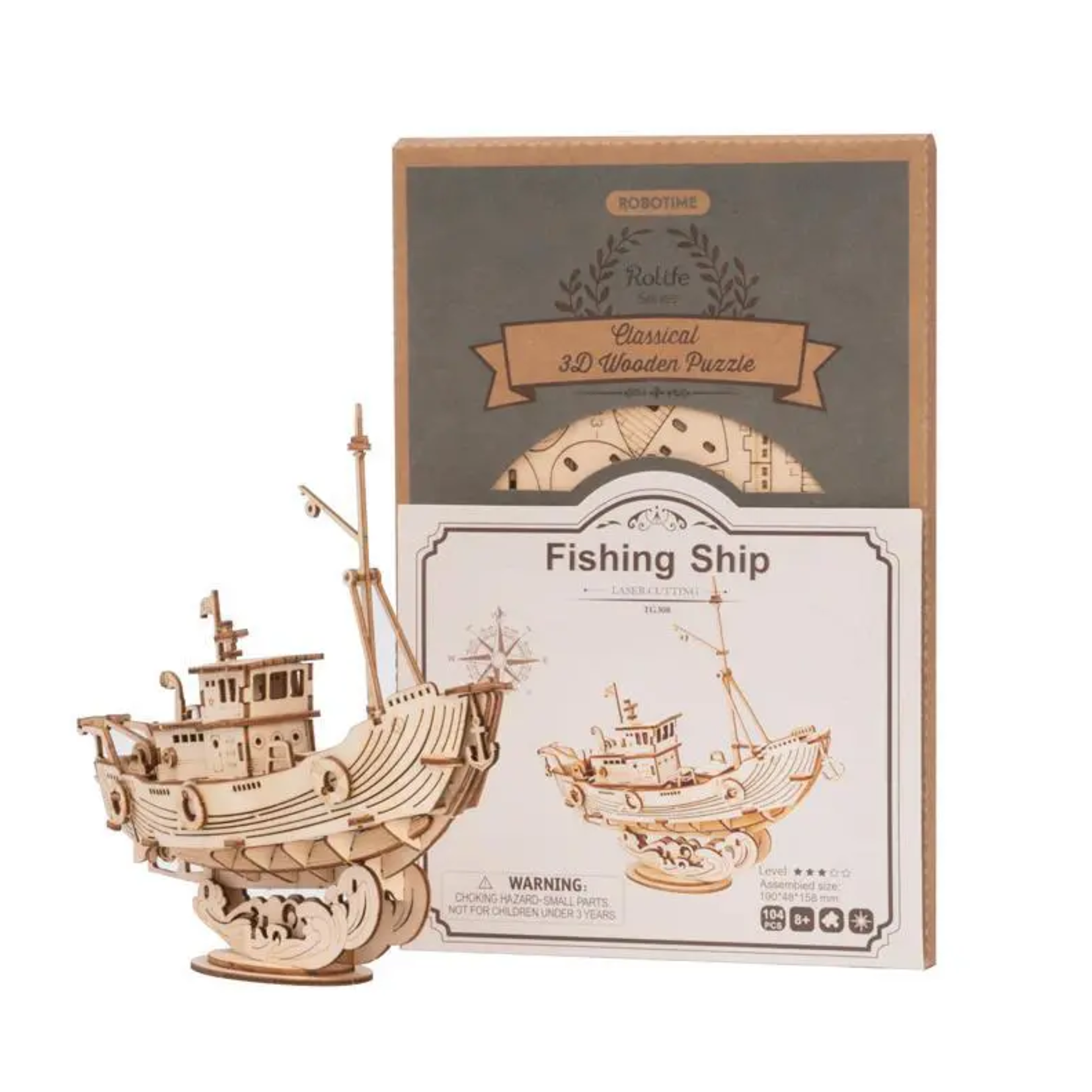 Robotime Rolife TG308 - 3D Wooden Puzzle - Fishing Ship