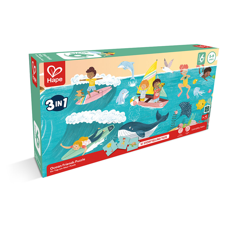 Hape Hape Ocean Friends Puzzle and 12 storytelling tiles