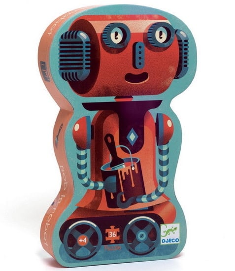 Djeco Puzzle Silhouette 36 - Bob le robot