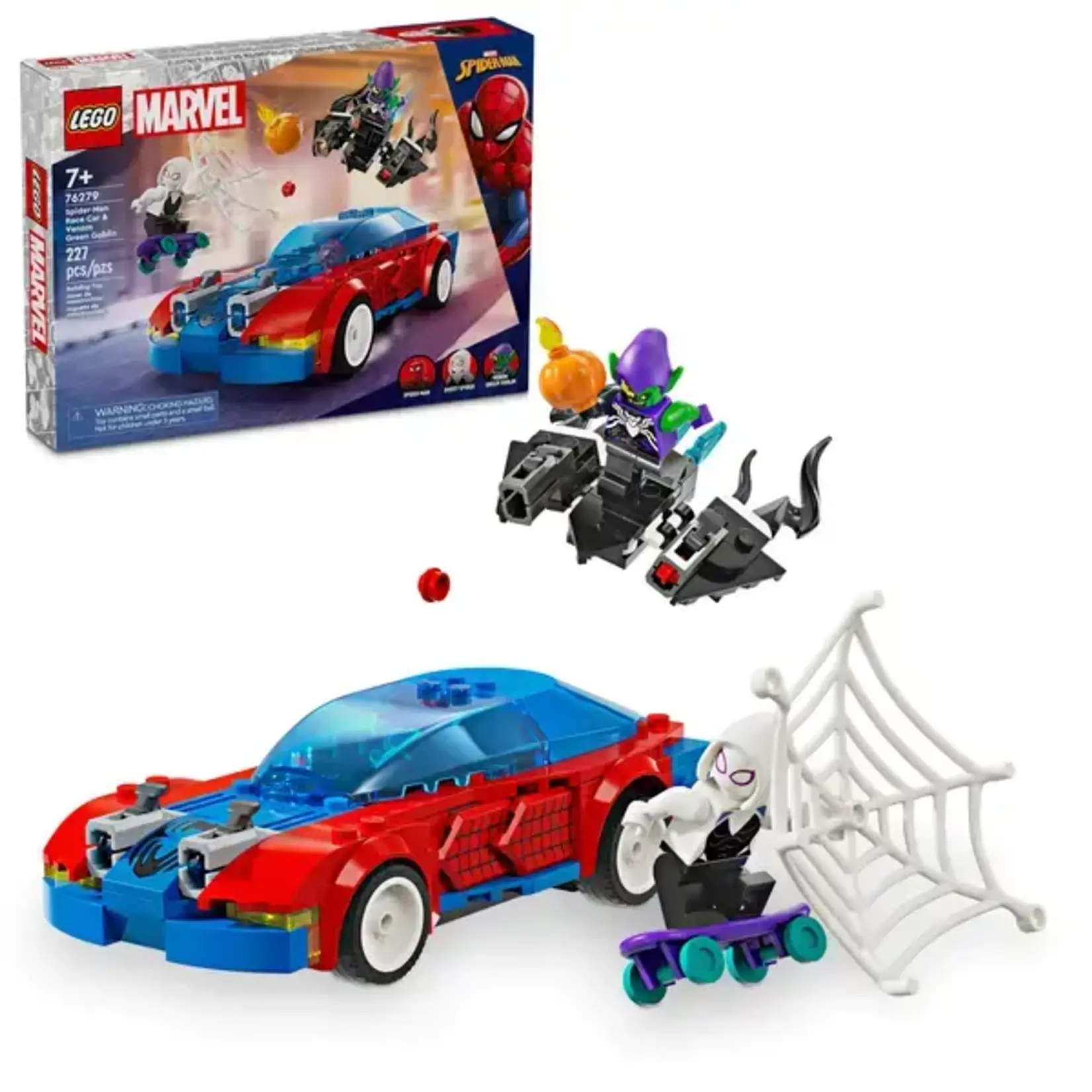 Lego Lego 76279 Marvel - La voiture de course de Spider-Man et le Bouffon vert venomisé