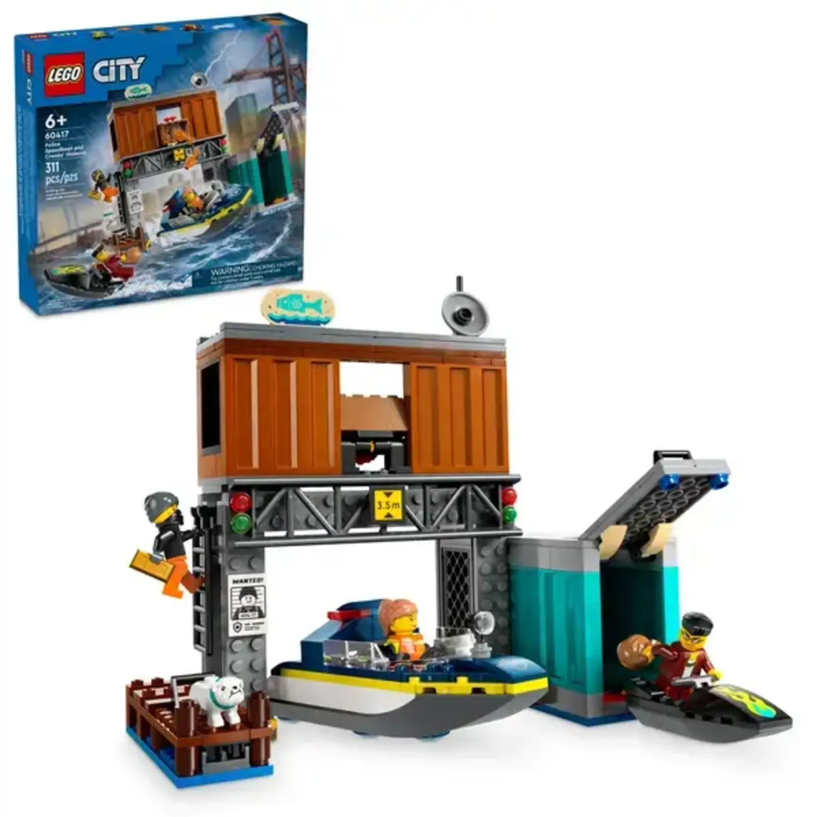 Lego *****Lego 60417 City - Le hors-bord de la police et le repaire des malfrats