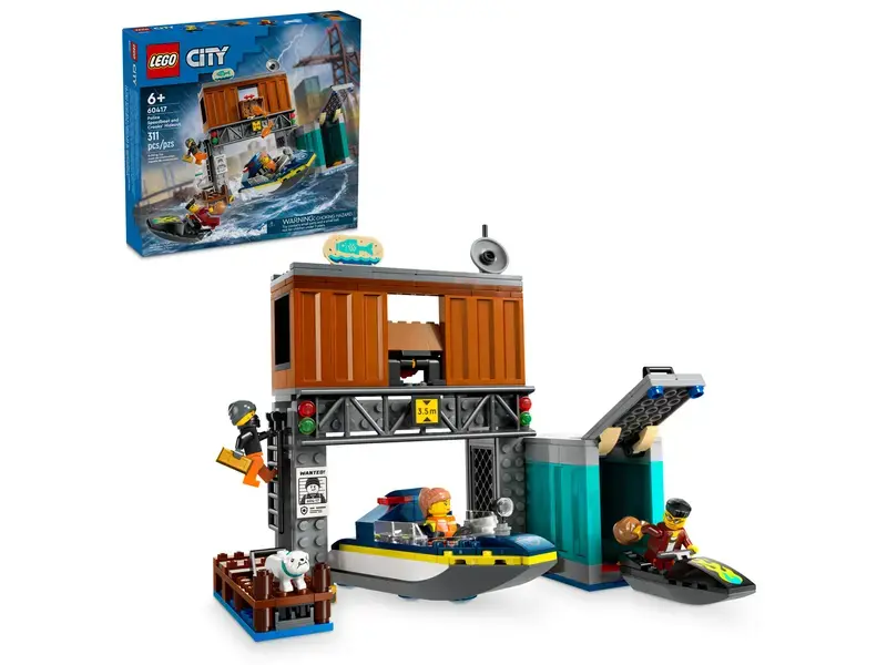 Lego *****Lego 60417 City - Le hors-bord de la police et le repaire des malfrats
