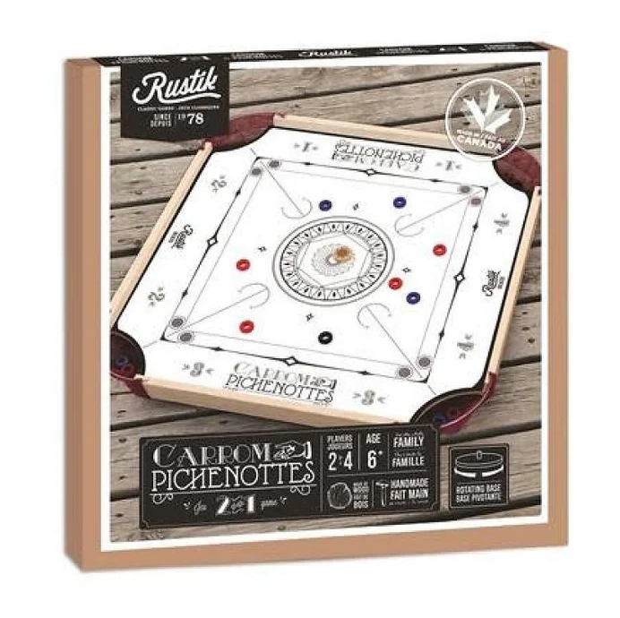 Bojeux Rustik - Jeu de pichenottes et Carrom 2 en 1