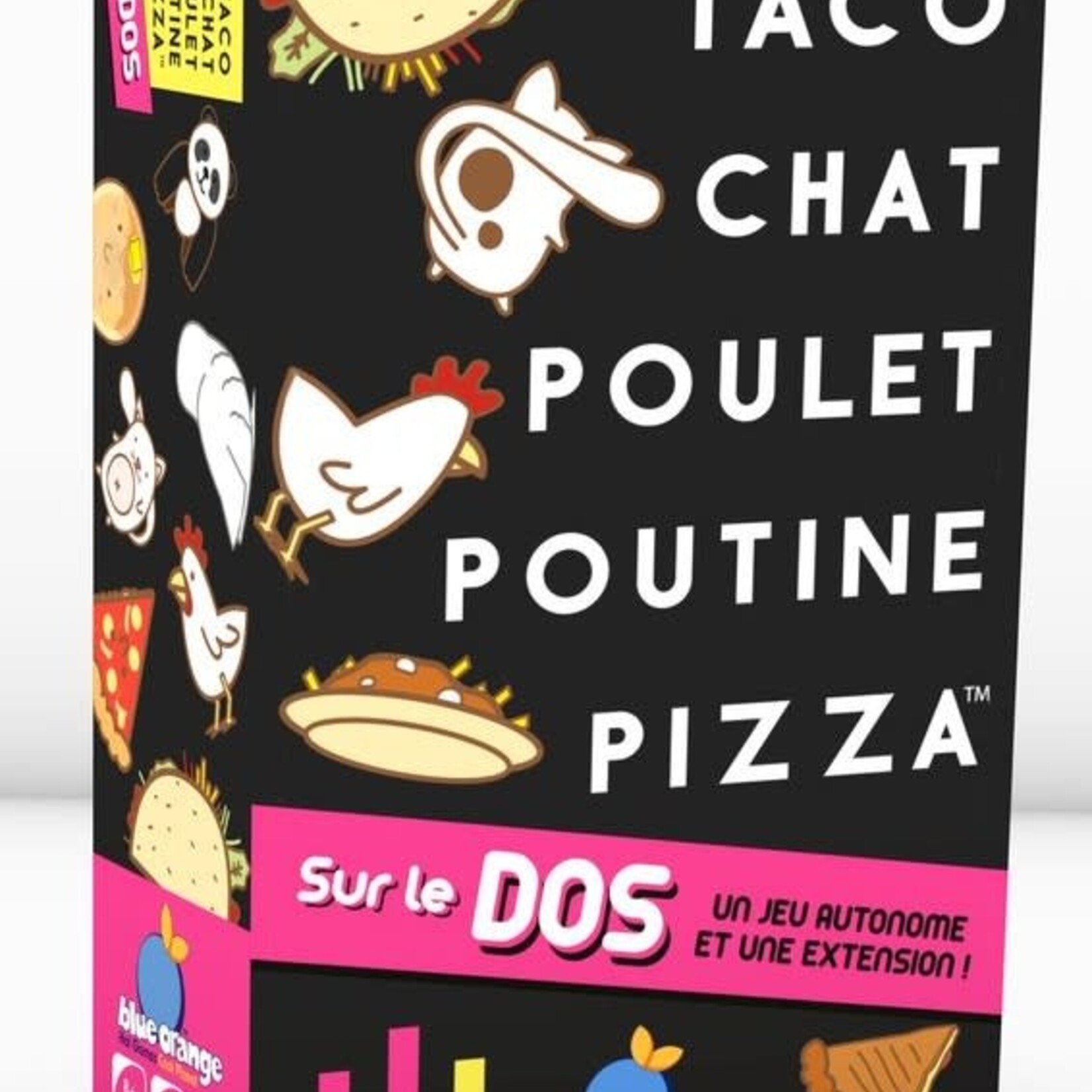 Blue Orange Taco, Chat, Poulet, Poutine, Pizza... Sur le Dos!