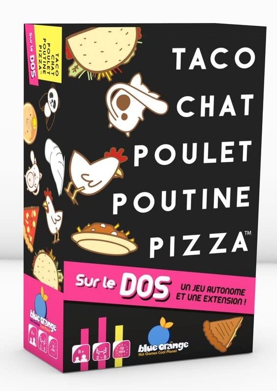 Blue Orange Taco, Chat, Poulet, Poutine, Pizza... Sur le Dos!