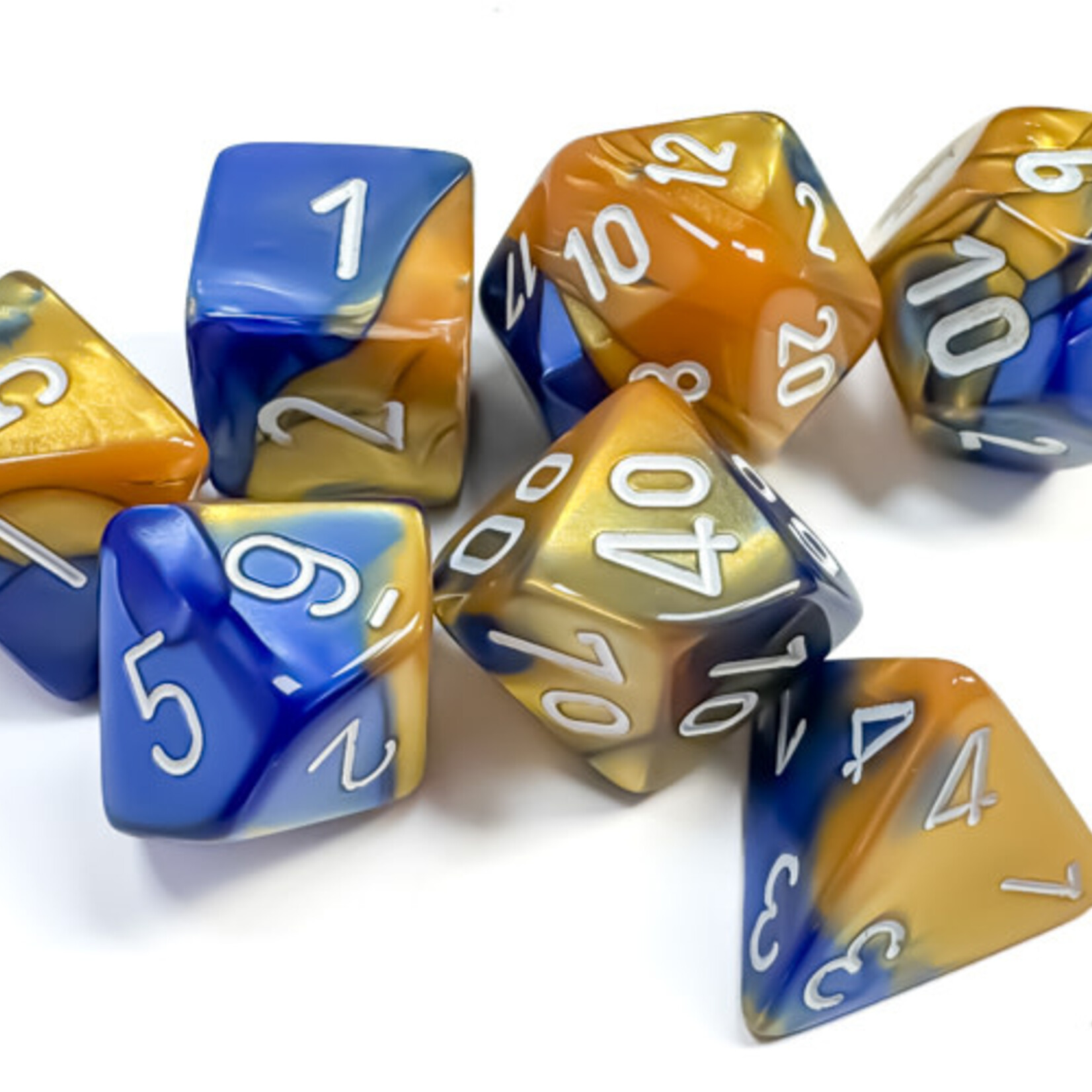 Chessex Chessex - 7 dés Gemini Bleu/Or
