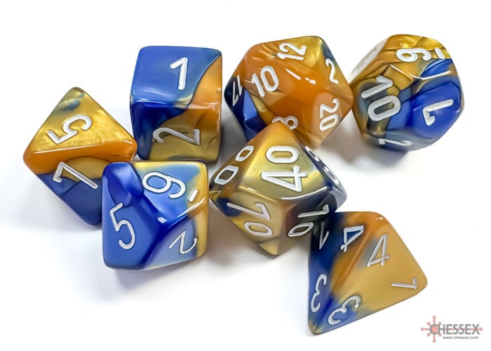 Chessex Chessex - 7 dés Gemini Bleu/Or