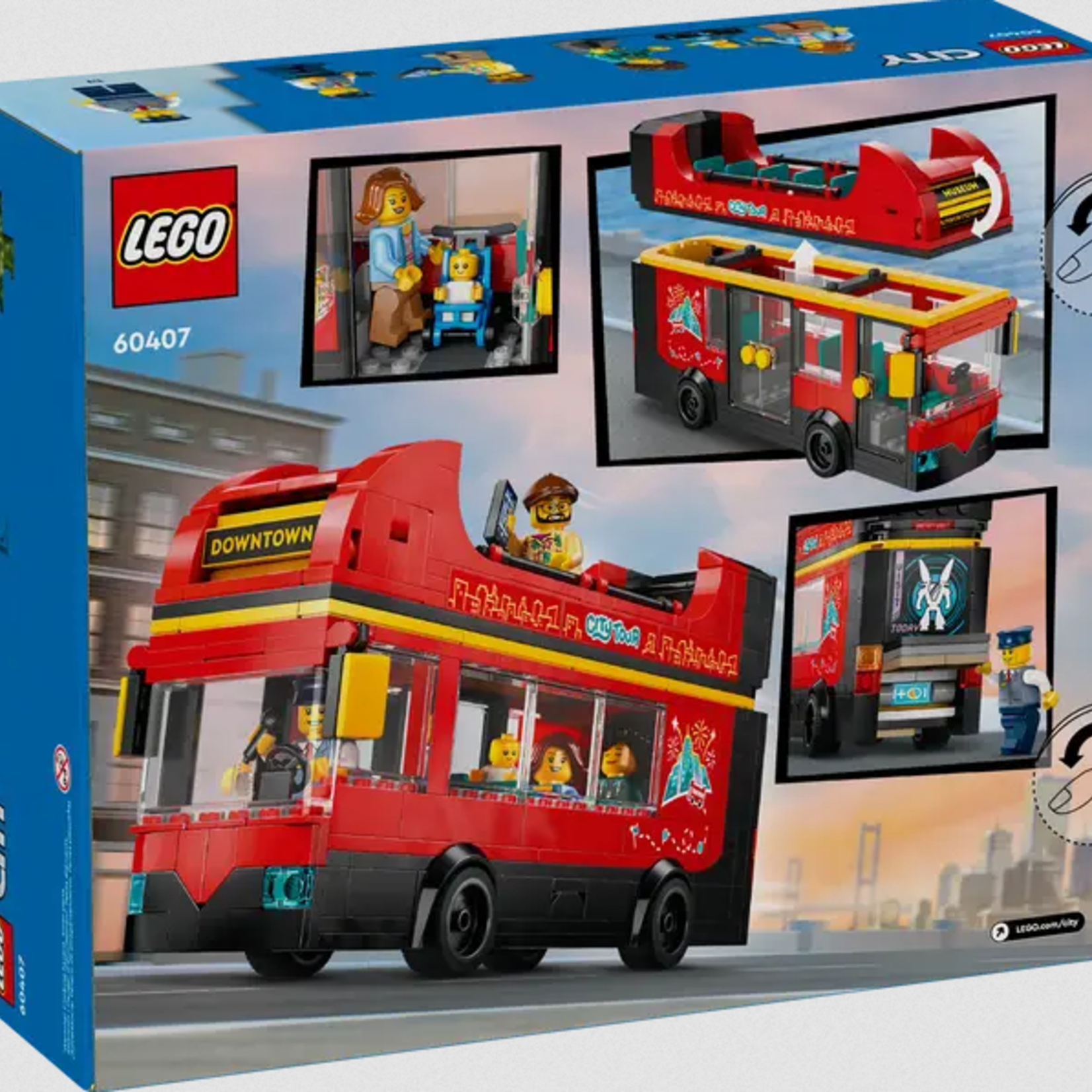 Lego Lego 60407 City - Le bus touristique rouge à impériale