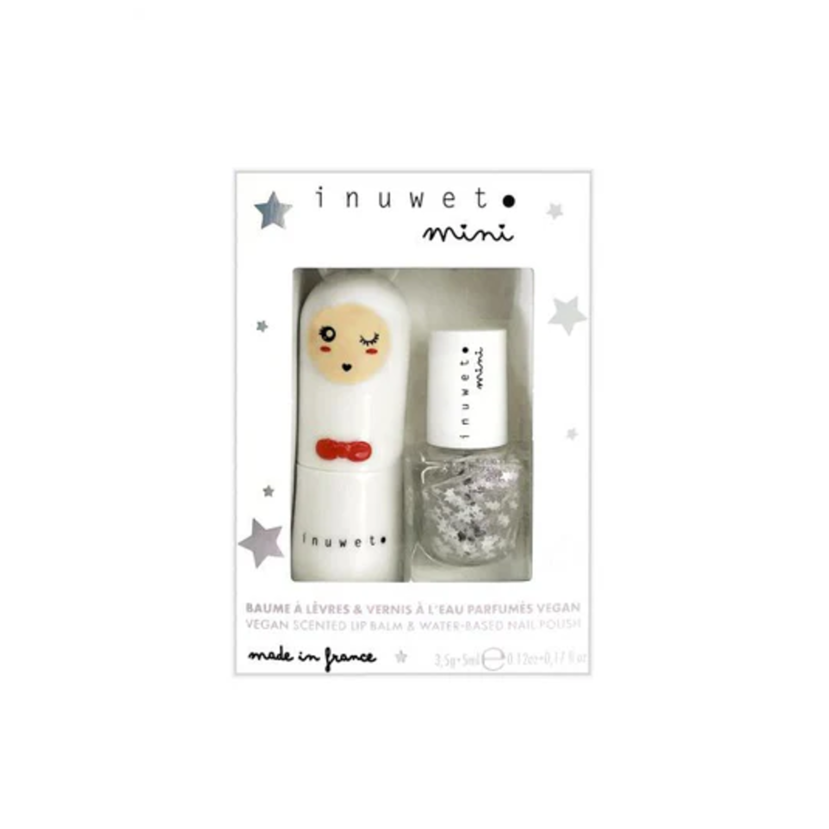 Inuwet Inuwet mini - Duo Baume à Lèvres et Vernis à l'eau - Barbe à Papa
