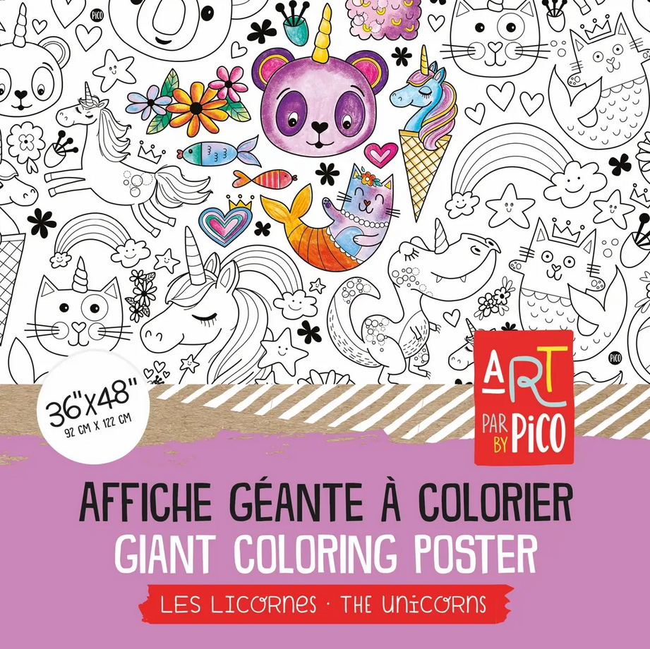 Pico PiCO - Affiche Géante à Colorier - Les Licornes